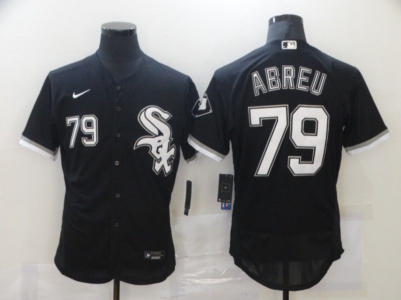 Men Chicago White Sox 79 Abreu Black Elite Nike MLB Jerseys